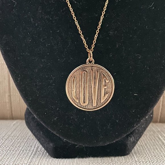 Valentines Day Women Necklace LOVE Gold Tone Necklace Fashion Jewelry - Picture 5 of 11